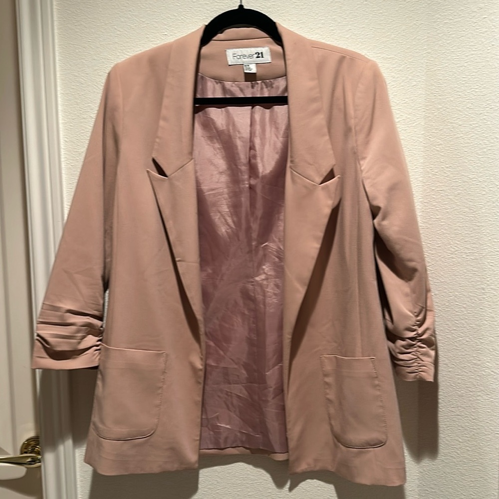 Forever 21 Pink Open Front Blazer